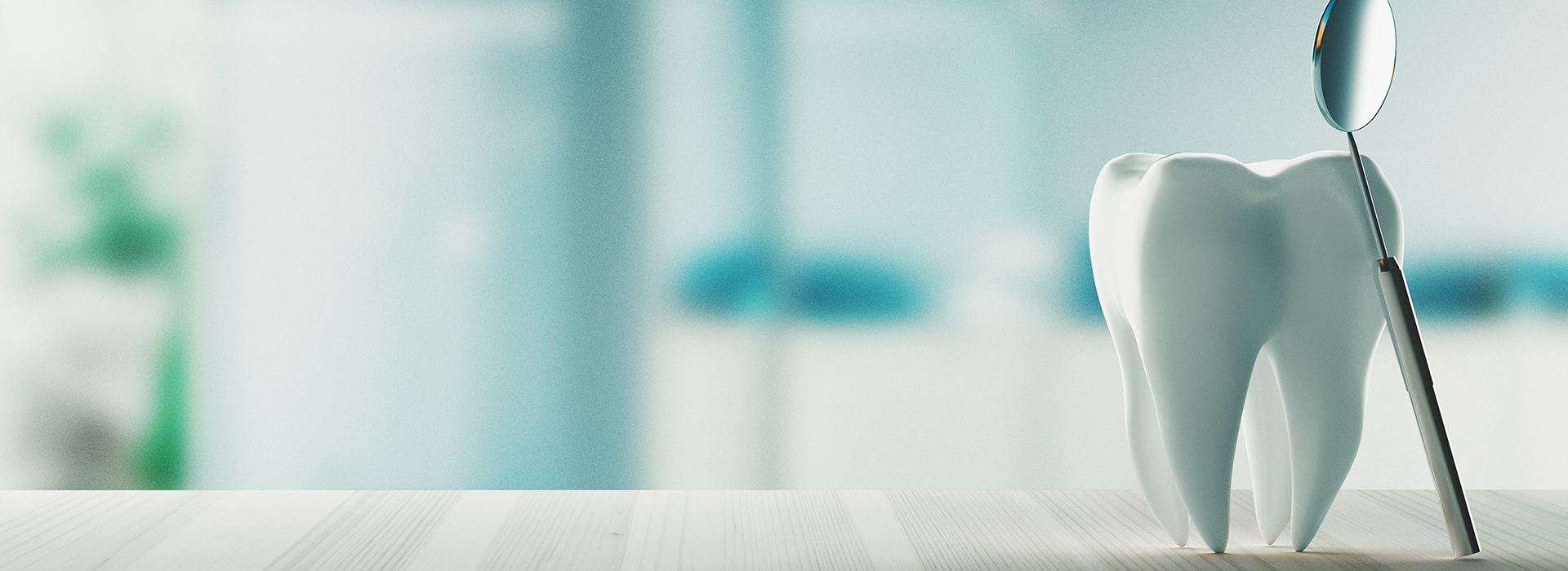 The image shows a close-up view of a toothbrush with bristles against a blurred background of a room, possibly a bathroom, with blue lighting.